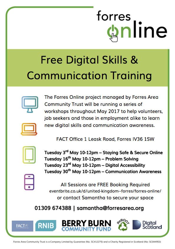 Forres Online Workshop Sessions May 2017